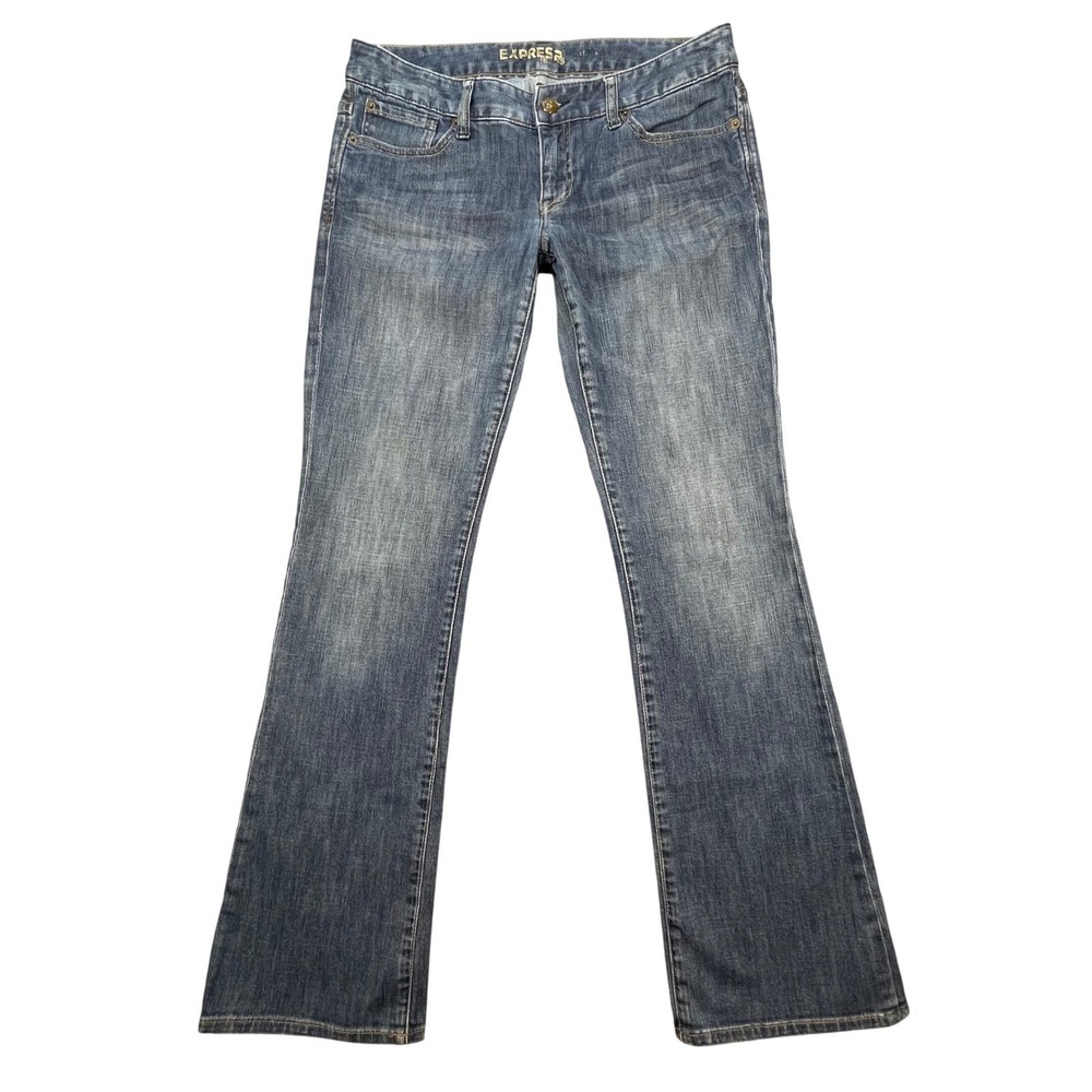 Express Blue Low Rise Bootcut Denim Jeans Womens Size 10